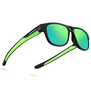 DEAFRAIN kids Sunglasses for Boys Girls Polarized Sport Baseball Cycling Running Child Youth Teen Green Glasses for age 5 6 7 8 9 10 11 12 13
