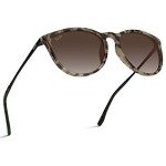 WearMe Pro Women's Round Sunglasses with Polarized UV Protection, Trendy Retro Designer Style (Beige Tortoise Frame/Brown Gradient Lens)