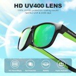 DEAFRAIN kids Sunglasses for Boys Girls Polarized Sport Baseball Cycling Running Child Youth Teen Green Glasses for age 5 6 7 8 9 10 11 12 13