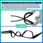 DEAFRAIN kids Sunglasses for Boys Girls Polarized Sport Baseball Cycling Running Child Youth Teen Green Glasses for age 5 6 7 8 9 10 11 12 13