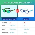 DEAFRAIN kids Sunglasses for Boys Girls Polarized Sport Baseball Cycling Running Child Youth Teen Green Glasses for age 5 6 7 8 9 10 11 12 13