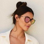 WearMe Pro Women's Round Sunglasses with Polarized UV Protection, Trendy Retro Designer Style (Tortoise Frame/Mirror Pink Lens)
