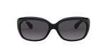 Ray-Ban Women's RB4101 Jackie Ohh Butterfly Sunglasses, Black/Polarized Light Grey Gradient Dark Grey, 58 mm