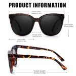 LVIOE Cat Eyes Sunglasses for Women, Polarized Oversized Fashion Vintage Eyewear for Driving Fishing - 99.99% UV Protection