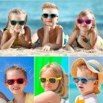 Oleitodh 96 Pack Kids Sunglasses Party Favors, Kid's Neon Sunglasses Bulk, Childrens Sunglasses Boys Girls Eyewear Pack for Goody Bag Fillers Summer Beach Pool Birthday Party Supplies Age for 3-8