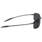JULI Sports Polarized Sunglasses for Men Women Tr90 Rimless Frame for Running Fishing Golf Surf Driving(Black)