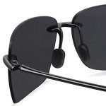 JULI Sports Polarized Sunglasses for Men Women Tr90 Rimless Frame for Running Fishing Golf Surf Driving(Black)