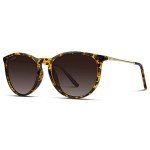 WearMe Pro Women's Round Sunglasses with Polarized UV Protection, Trendy Retro Designer Style (Tortoise Frame/Brown Lens)
