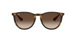 Ray-Ban RB4171 Erika Round Sunglasses, Rubber Havana/Brown Gradient Dark Brown, 54 mm