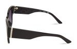 GUESS Women's Trendy Peony Pattern Accent Butterfly Sunglasses, Shiny Black/Gradient Smoke, 50mm