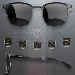 ATTCL Men's Driving Polarized Rimless Sunglasses Al-Mg Metal Frame Ultra Light 8-188 Black