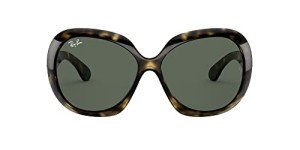 Ray-Ban Women's RB4098 Jackie Ohh II Butterfly Sunglasses, Light Havana/Dark Green, 60 mm