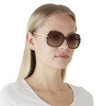 Michael Kors Women's MK2024 Adrianna I Square Sunglasses, Dark Tortoise/Brown Gradient, 57 mm