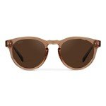 WearMe Pro Polarized Classic Round Retro Women's Sunglasses (Light Crystal Brown/Brown Lens)