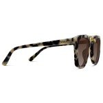 WearMe Pro Polarized Vintage Large Square Womens Sunglasses with Metal Double-Bar Bridge (Beige Tortoise/Gradient Brown Lens)
