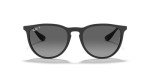 Ray-Ban RB4171 Erika Round Sunglasses, Rubber Black/Light Grey Gradient Grey Polarized, 54 mm