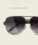 Quay - Sunglasses for Men & Women, Polarized Aviator Lenses with UV Protection, Oversized Sunglasses (High Key Extra Large, Black)