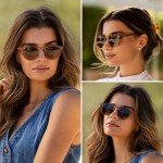 WearMe Pro Polarized Classic Round Retro Women's Sunglasses (Light Crystal Brown/Brown Lens)