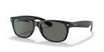 Ray-Ban RB2132 New Wayfarer Square Sunglasses, Black/Polarized Green, 55 mm