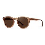 WearMe Pro Polarized Classic Round Retro Women's Sunglasses (Light Crystal Brown/Brown Lens)