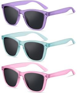RSQQAV Kids Polarized Sunglasses for Girls Boys UV400 Protection Classic Fashion sun Glasses Lightweight Material Age 3-10