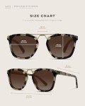 WearMe Pro Polarized Vintage Large Square Womens Sunglasses with Metal Double-Bar Bridge (Beige Tortoise/Gradient Brown Lens)