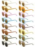 Dunzy 16 Pairs Kids Sunglasses Cute Round Flower Sunglasses groovy party favors for Toddler Girls Boys Beach Party, Aged 3-10(Candy Color)
