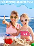 Dunzy 16 Pairs Kids Sunglasses Cute Round Flower Sunglasses groovy party favors for Toddler Girls Boys Beach Party, Aged 3-10(Candy Color)