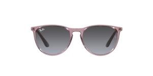 Ray-Ban Junior Girls' RJ9060S Erika Round Sunglasses, Transparent Violet/Grey Gradient, 50 mm