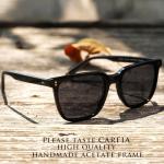 CARFIA Acetate Polarized Sunglasses for Men UV400 Protection Classic Retro Square Shades Driving Glasses