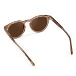 WearMe Pro Polarized Classic Round Retro Women's Sunglasses (Light Crystal Brown/Brown Lens)