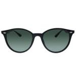 Ray-Ban RB4305F Low Bridge Fit Round Sunglasses, Black/Dark Green, 53 mm