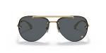 Versace VE2231 60mm Non-Polarized Aviator Sunglasses for Women – Gold Metal Frame with Gold Temples, 100% UV Protection, Lightweight & Comfortable Sunglasses, eShades Eyewear Kit Included