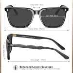 CARFIA Acetate Polarized Sunglasses for Men UV400 Protection Classic Retro Square Shades Driving Glasses