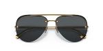 Versace VE2231 60mm Non-Polarized Aviator Sunglasses for Women – Gold Metal Frame with Gold Temples, 100% UV Protection, Lightweight & Comfortable Sunglasses, eShades Eyewear Kit Included