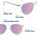 Blenders Eyewear North Park – Polarized Sunglasses – Classic Shape, Mixed Metal Frame – 100% UV Protection – For Women – Aspen Rose