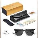 CARFIA Acetate Polarized Sunglasses for Men UV400 Protection Classic Retro Square Shades Driving Glasses