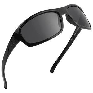 KastKing Kateel Polarized Sport Sunglasses for Men and Women, Gloss Black Frame, Smoke Lens
