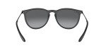 Ray-Ban RB4171 Erika Round Sunglasses, Rubber Black/Light Grey Gradient Grey Polarized, 54 mm