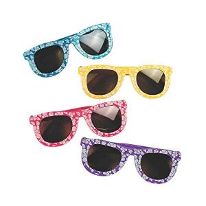 Fun Express Hibiscus Sunglasses (1 Dozen) Children's Sunglasses, Party Supplies & Favors, Pool Party Giveaways, Summer Costume Accessories