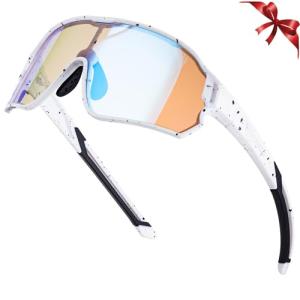 ROCKBROS Photochromic Sports Kids Sunglasses For Boys Girls Children Youth MTB Biking Sunglasses for Kids Ages 8 to 14,Yellow