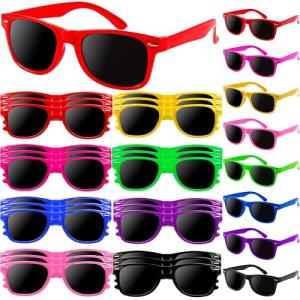 OCTERIC 24 Pcs Kids Sunglasses Bulk, Party Favors for Boys and Girls Age 3-8, Neon Sunglasses with UV400 Protection for Summer Beach Pool Party Birthday Graduation Classroom Prize Goody Bag Stuffers