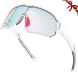 ROCKBROS Photochromic Sports Kids Sunglasses For Boys Girls Children Youth MTB Biking Sunglasses for Kids Ages 8 to 14，White