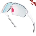 ROCKBROS Photochromic Sports Kids Sunglasses For Boys Girls Children Youth MTB Biking Sunglasses for Kids Ages 8 to 14，White