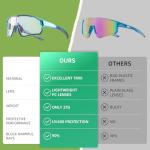 ROCKBROS Photochromic Sports Kids Sunglasses For Boys Girls Children Youth MTB Biking Sunglasses for Kids Ages 8 to 14，White