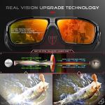 ATTCL Polarized Wrap Sunglasses For Men - Fishing Sports Glasses UV Protection 5001 Black+Red/mirrored