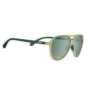 goodr Buzzed On The Tower Polarized Aviator Sunglasses Large Sized (Mach G), Green Solid Frames with Green Gradient Lens, Dark to Light Tint, UV400 Protection, No Slip, No Bounce