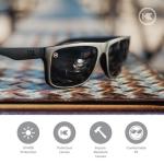 Knockaround Torrey Pines Polarized Sunglasses for Men & Women - Impact Resistant Lenses & Full UV400 Protection, Matte Black Frames/Black Lenses