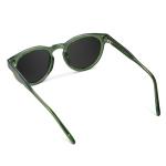 WearMe Pro Round Polarized Sunglasses for Women - Retro Classic UV400 Protection for Driving & Everyday Wear (Crystal Green Frame/Black Lens)