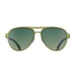 goodr Buzzed On The Tower Polarized Aviator Sunglasses Large Sized (Mach G), Green Solid Frames with Green Gradient Lens, Dark to Light Tint, UV400 Protection, No Slip, No Bounce
